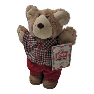 Wendy's Boone Furskin Bear 1986 Plush with Tags Holiday Teddy Collectible‎